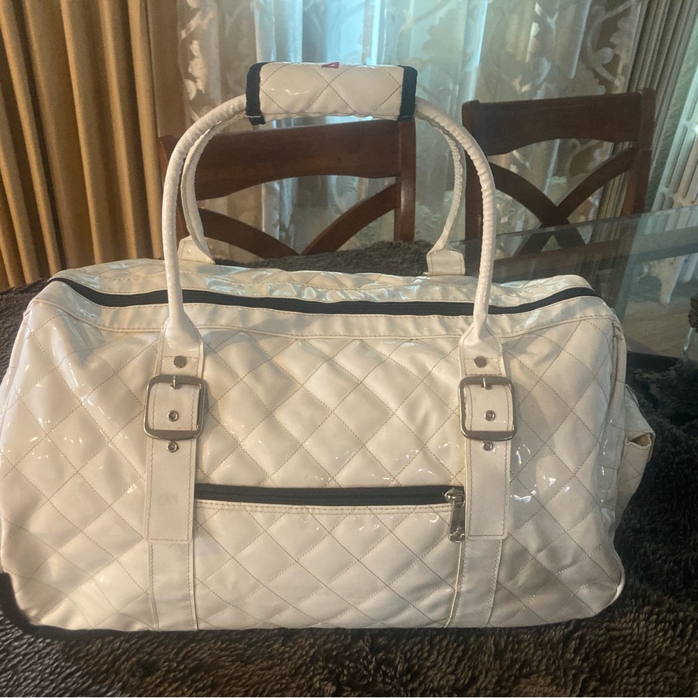 White Quilted Duffel Bag
